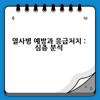 열사병 예방과 응급처치 : 심층 분석
