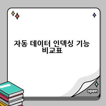 자동 데이터 인덱싱 기능 비교표
