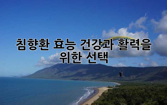 침향환 효능: 건강과 활력을 위한 선택
