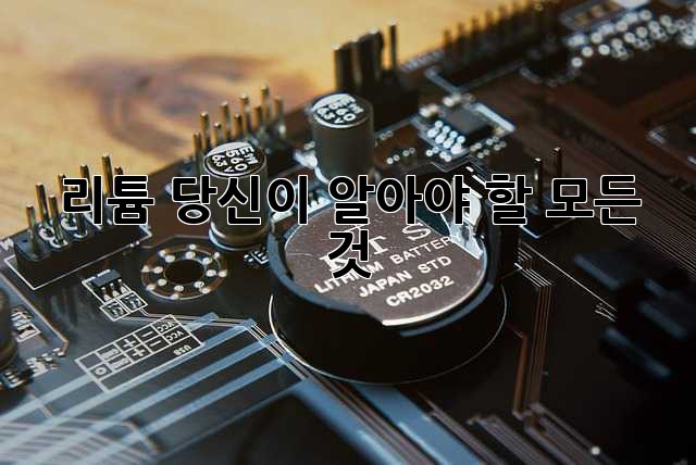 리튬: 당신이 알아야 할 모든 것 ✨