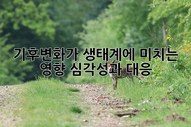기후변화가 생태계에 미치는 영향: 심각성과 대응