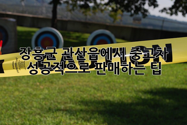 장흥군 관산읍에서 중고차 성공적으로 판매하는 팁
