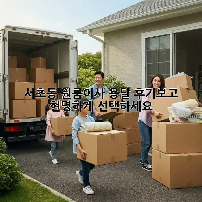 서초동 원룸이사 용달, 후기보고 현명하게 선택하세요!