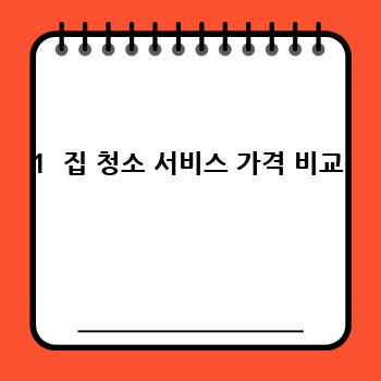 1  집 청소 서비스 가격 비교